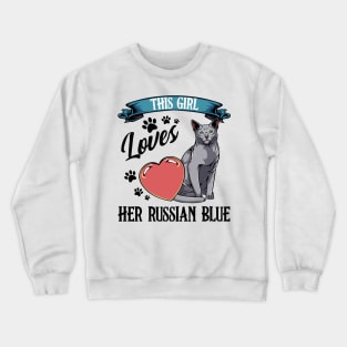 Russian Blue Cat Crewneck Sweatshirt